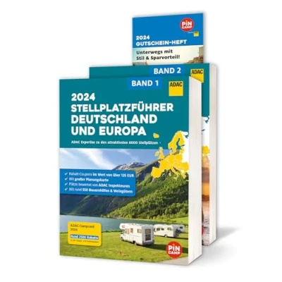 Abbildung von ADAC Stellplatzführer 2024 Deutschland und Europa: Über 6000 Stellplätze mit rund 550 Bauernhöfen Weingütern, Campcard, Planungskarten Rabatt Coupons (ADAC CampingFührer)