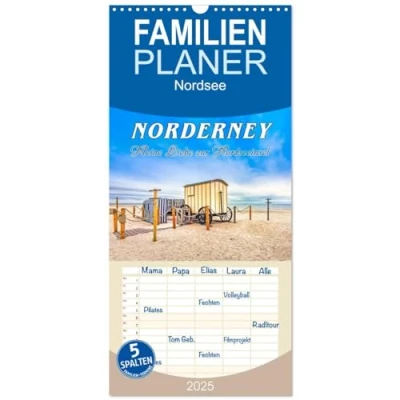 Abbildung von Familienplaner 2025 NORDERNEY Meine Liebe zur Nordseeinsel mit 5 Spalten (Wandkalender, 21 cm x 45 cm), CALVENDO