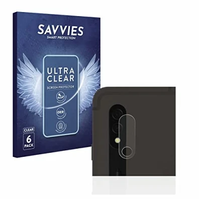 Abbildung von Savvies 6 Stück Schutzfolie für Samsung Galaxy Tab S8 Plus 5G (NUR Kameraschutz) Displayschutz Folie Ultra Transparent
