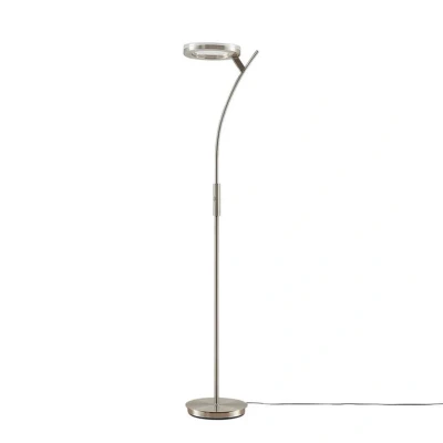 Abbildung von Lindby LED Deckenfluter Darion, dimmbar, Leuchtmittel fest verbaut, warmweiß, Modern, Metall, Glas, nickel satiniert, klar, 1 flammig, inkl.