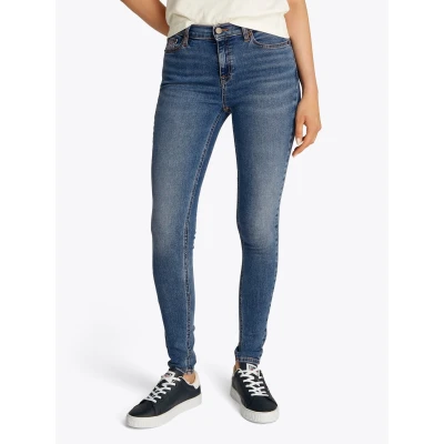 Abbildung von Tommy Jeans Skinny fit Nora Mid Rise mit Waschung, Logo Badge