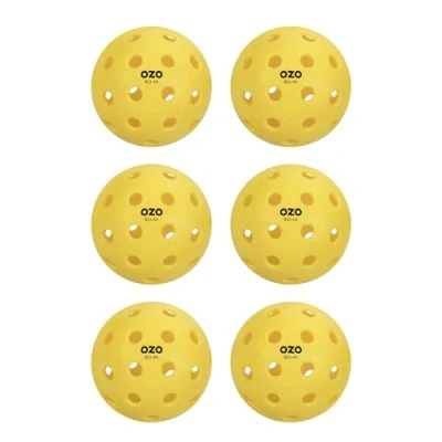 Abbildung von OZO Pickleball 6er Set Outdoor Bälle, 40 Löcher, Spritzgussform, Yellow