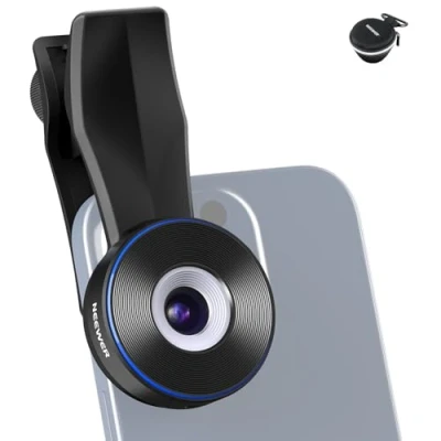 Abbildung von NEEWER 45X Mini Taschenmikroskop Objektiv mit 17mm Gewinde, Telefonobjektiv Clip, 2 Helligkeit LED Licht, mikroskopische Weltbeobachtung, USB C Kabel, kompatibel iPhone Samsung, LS 32 PRO