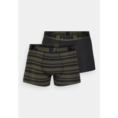 Abbildung von Puma MEN Everyday Heritage Stripe 2 PACK Panties, Herren, Größe: Small, Forest night tonal