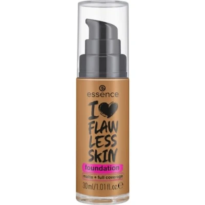 Abbildung von essence I LOVE FLAWLESS SKIN foundation, Nr. 130, Transparent, langanhaltend, mattierend, sofortiges Ergebnis, matt, vegan, ölfrei, UVA und UVB Filter + SPF 20, ohne Parfüm, 1er Pack (30ml)