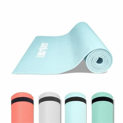 Abbildung von GORILLA SPORTS Yogamatte Fitnessmatte mit Tragegurt, 180x60x0,5cm, Rutschfest, Pilatesmatte