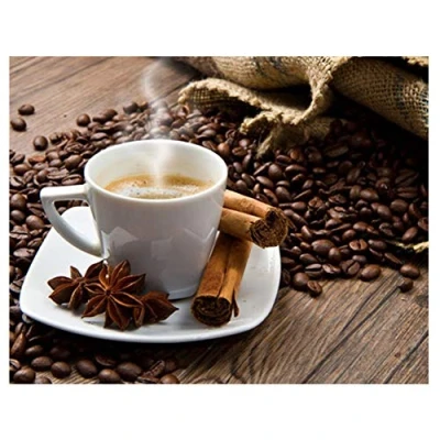 Abbildung von DIY 5D Diamant Painting Bilder Voll kit Kaffee 30x40cm/12 * 16in Kreuzstich Malen nach Zahlen Erwachsene/Kind Stickerei Kristall Strass Art Craft Diamond for Home Wall Decor