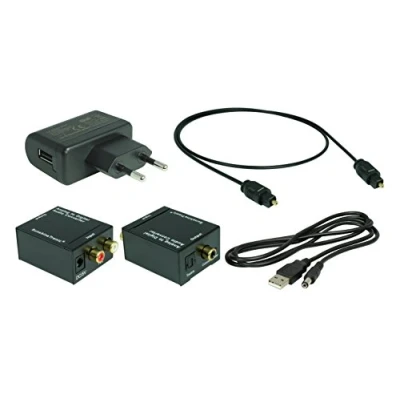 Abbildung von SunshineTronic Analog zu Digital Audio Konverter (Wandler) MK3 mit USB Netzteil + Toslink Kabel