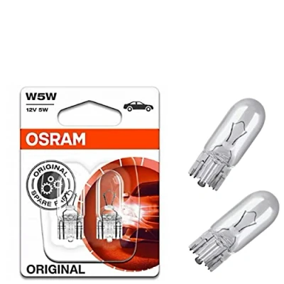Abbildung von 2x Original Osra.m W5W 12V 2825 02B Standard Ersatz Halogen Birne für Standlicht Positionslicht Bremslicht Hecklicht Innenlicht Leselicht Blinker seitlich E geprüft