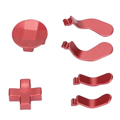 Abbildung von Für One Elite Series 2 Controller Metall Ersatzteile, Einschließlich 4 Trigger Paddles und Austauschbare D Pads Cross Key Edelstahl(rot)