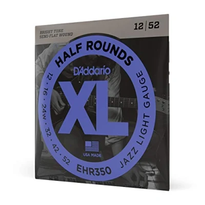 Abbildung von D&#039;Addario E Gitarren Saiten Gitarrensaiten Gitarre Electric Guitar Strings EHR350 XL Jazz Saitensatz 0,03 cm 0,132 (.012 .052 Zoll)