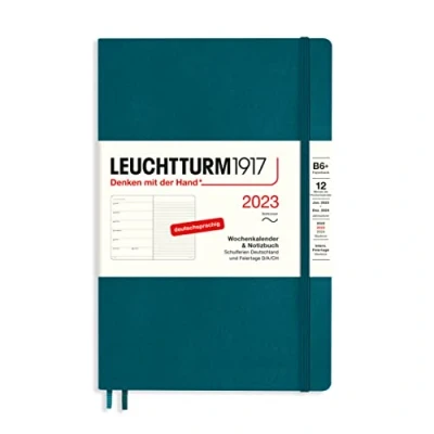 Abbildung von LEUCHTTURM1917 365704 Wochenkalender &amp; Notizbuch Softcover Paperback (B6+) 2023, 12 Monate, Pacific Green, Deutsch