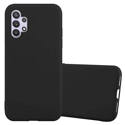 Abbildung von Cadorabo Hülle kompatibel mit Samsung Galaxy A32 5G Schutzhülle TPU Silikon Case Candy Design Slim Kratzfest Weiche Gummi Rundumschutz für in Schwarz