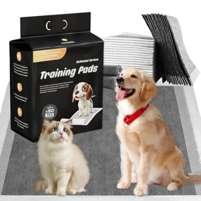 Abbildung von NANIPETS Hundematte Trainingspad für Hunde Welpenunterlagen, Superabsorbierendes &amp; Auslaufsichere Aktivkohle PIPI Pads, 45 x 60 cm Extra Große Pet Packung mit 50