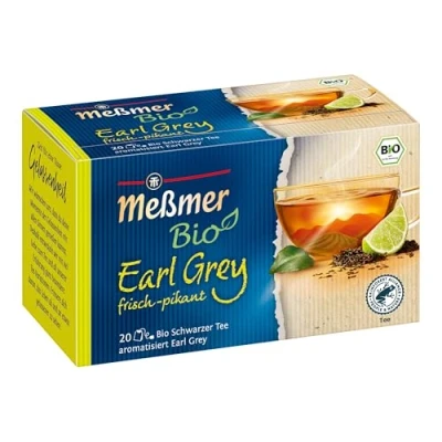 Abbildung von Meßmer Bio Earl Grey (aromatisiert) frisch pikant 20 Teebeutel Vegan Glutenfrei Laktosefrei