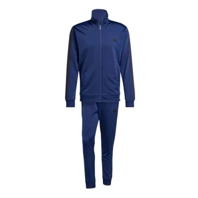 Abbildung von adidas Herren SPORTSWEAR BASIC 3 STRIPES TRICOT TRACKSUIT, dark blue/black, M Short