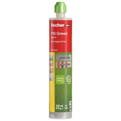 Abbildung von fischer Montagemörtel Green 300 T, Injektionsmörtel aus mind. 50 % nachwachsenden Rohstoffen, Verbundmörtel für &quot;Green Building&quot; Projekte, wetterfester Mörtel, viele Baustoffe geeignet