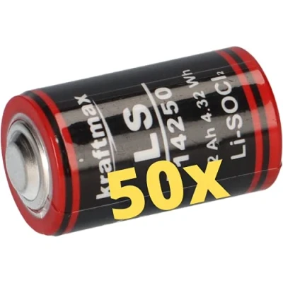 Abbildung von 50x Lithium 3,6V Batterie LS 14250 1/2 AA ER14250 Li SOCl2 LS14250 AKKUman Set (50er)