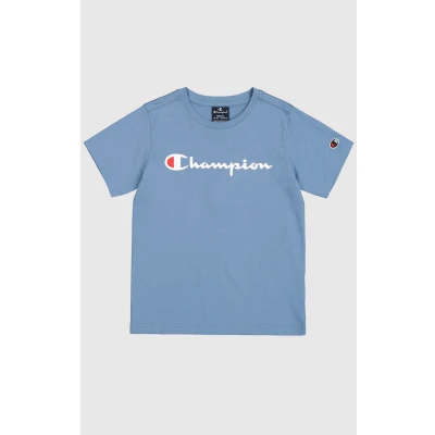 Abbildung von Champion Icons Crewneck Contrast LOGO Unisex Tshirt print für Kinder, Größe: 150/155, Blue