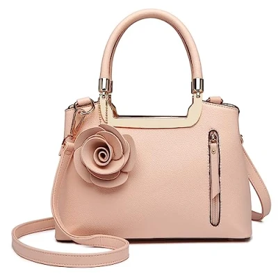 Abbildung von Miss Lulu Handtasche Damen Mit Blumen Henkeltasche Schultertasche Umhängetasche Elegant Kunstleder Retro Tasche