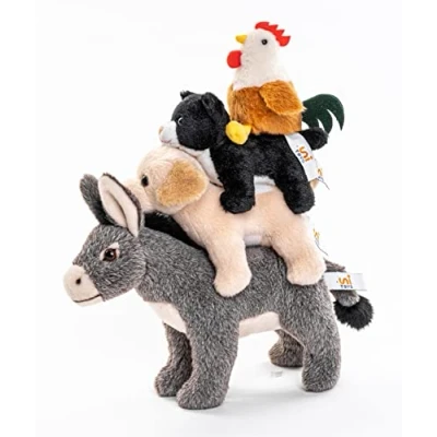 Abbildung von Uni Toys Kuscheltier Bremer Stadtmusikanten 32 cm Märchen, Plüsch Figur Plüschtier, zu 100 % recyceltes Füllmaterial