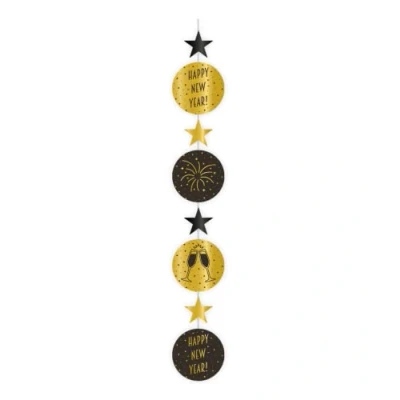 Abbildung von PD Party 7024309 Plastik Hängend Partei Dekoration Feierlichkeiten Happy New Year, Mehrfarbig, 14cm Länge x Breite 120cm Höhe