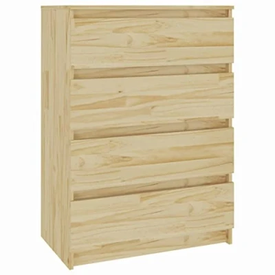 Abbildung von vidaXL Massivholz Kiefer Beistellschrank mit 4 Schubladen Schubladenschrank Sideboard Kommode Anrichte Schrank Mehrzweckschrank 60x36x84cm