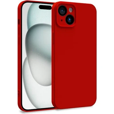 Abbildung von MyGadget Hülle kompatibel mit iPhone 15 Plus Zweilagige Handyhülle Kameraschutz Cover Innenfutter &amp; Silikon außen Rot