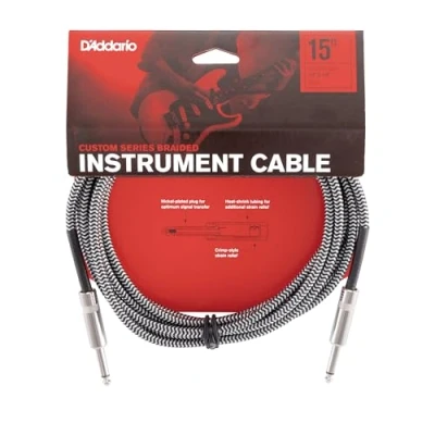 Abbildung von D&#039;Addario Custom Series Instrumentenkabel mit Flechtschirm, Grau, 4,5 m