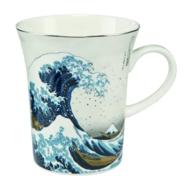 Abbildung von Goebel Tasse Die Welle Hokusai Silber, Fine China Porzellan