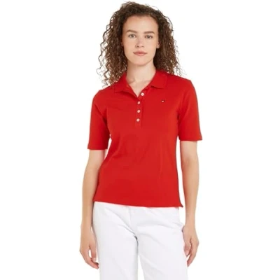 Abbildung von Tommy Hilfiger REG Poloshirt cherryred, Damen, Größe: Small, Cherryred
