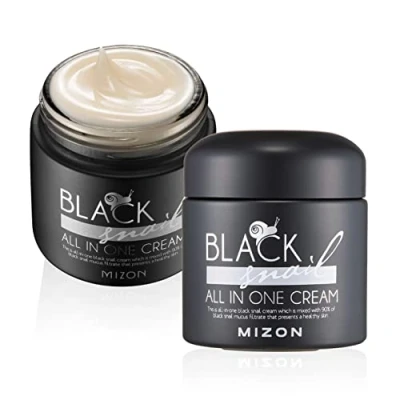 Abbildung von [MIZON] BLACK SNAIL ALL IN ONE CREAM (75ml) Koreanische Hautpflege Feuchtigkeitsspendende und Verjüngende Creme mit Schwarzem Schneckenschleim für Faltenpflege Strahlende Haut
