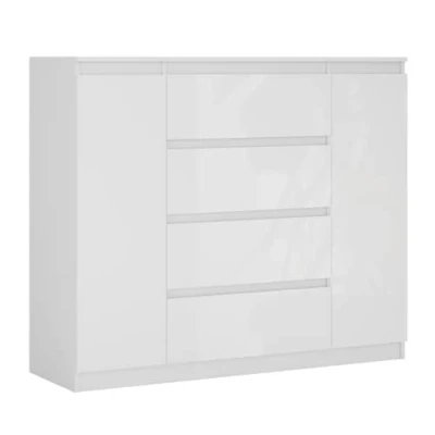 Abbildung von 3E 3xE living.com Kommode 120 cm in Weiß &amp; Hochglanz x 101 39 (B/H/T)