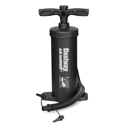 Abbildung von Bestway Handpumpe 27920, 2 x 1300 cc, 37 cm, schwarz, für Planschbecken oder Luftmatratze