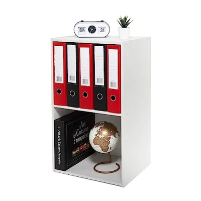 Abbildung von Iris Ohyama, Möbel, 2 Regalböden zur Aufbewahrung im Büro, Bibliothek, Stabil, Großes Fassungsvermögen, Multifunktional, Schlafzimmer, Wohnzimmer Office Basic Rack CX 2FN Eiche weiß