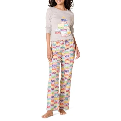 Abbildung von Amazon Essentials Disney Marvel Star Wars Damen Schlafanzug Schlaf Sets Flanell, Holiday Bricks Womens, M
