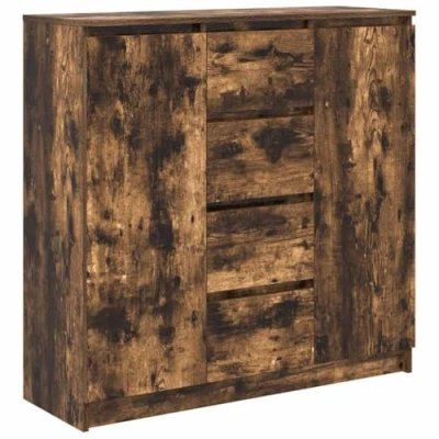 Abbildung von vidaXL Sideboard mit Schubladen Räuchereiche 100,5x35x98,5 cm, Kommode, Schrank, Flurschrank, Anrichte, Küchenschrank, Wohnzimmerschrank