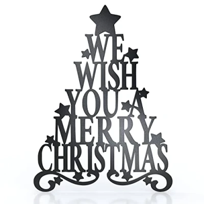Abbildung von tuning art WD03 Weihnachts Schild Weihnachtsdekoration Deko Metallschild Stahl Massiv Innen und Außenbereich Schwarz