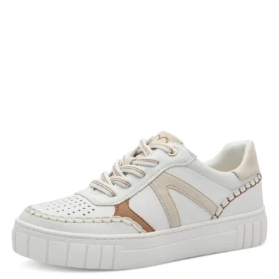 Abbildung von MARCO TOZZI Damen Sneaker flach mit Schnürsenkeln Freizeit, Mehrfarbig (White/Dune), 36 EU
