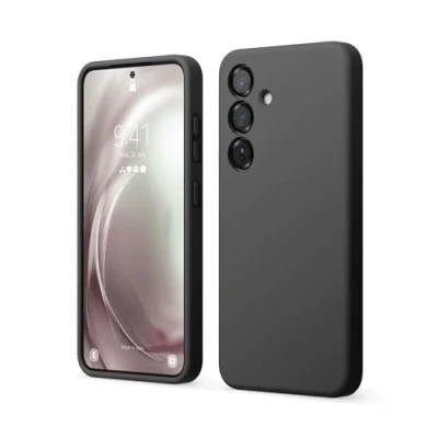 Abbildung von elago Kompatibel mit Samsung Galaxy S25 Hülle, Flüssige Silikonhülle, Vollständige Schutzabdeckung, Stoßfest, Schlanke Handyhülle, Kratzfeste Weiche Mikrofaser Auskleidung, 6,2 Zoll (Schwarz)