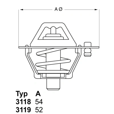 Abbildung von WAHLER 3119.82D3 Kühlwasserthermostat 82 mit Dichtung