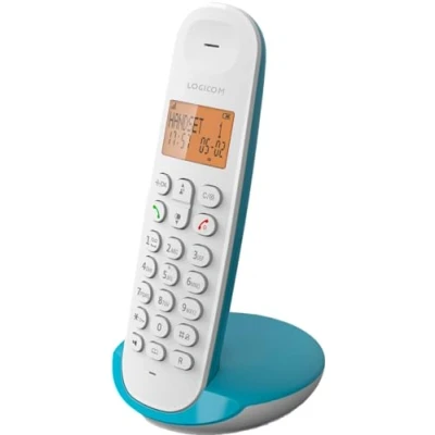 Abbildung von Logicom ILOA 150 Schnurloses Festnetztelefon ohne Anrufbeantworter Solo analoge und dect Telefone Türkis