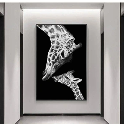 Abbildung von DIY 5D Diamond Painting Bilder Set Full Groß Diamant Vollbohrer Kit Erwachsene Kinder Strass Stickerei Kreuzstich Arts Craft Malerei zubehör für Home Wand Decor(Graue Giraffe),80x160cm
