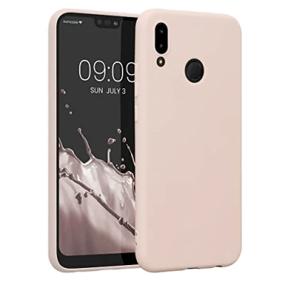 Abbildung von kwmobile Hülle kompatibel mit Huawei P20 Lite weiches TPU Silikon Case Cover geeignet für kabelloses Laden Coconut Swirl