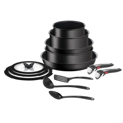 Abbildung von Tefal Topf Set &quot;Ingenio Unlimited On&quot;, Aluminium, (Set, 13 tlg., Kasserolle 16/20/24 cm, Bratpfanne 24/28 3 Deckel, Küchenhelfer), Antihaft, Thermo Signal, abnehmbarer Griff, alle Herdarten, Induktion