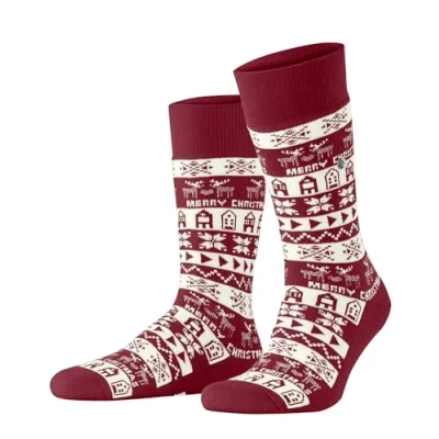 Abbildung von Burlington Country Christmas Socken cranberry, Herren, Größe: 40 46, Cranberry