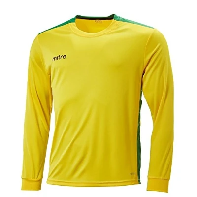 Abbildung von Mitre Herren Charge Langärmliges Fußball Shirt Match Day, Gelb/Smaragd, XXL 50&quot; 52&quot; Inch