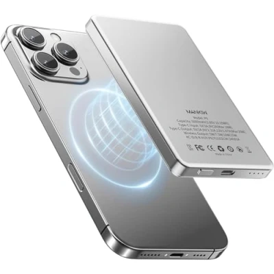 Abbildung von MANKIW PowerBank für Magsafe, 5000mAh Magnetische Powerbank, 20W Ultra Slim Wireless Typ c in Out Schnellaufladung iPhone 16/15/14/13/12/Pro/Plus/Pro Max Series und Mag Safe Case