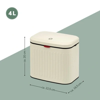 Abbildung von eluno Mülleimer Küchen und Badabfalleimer, 4 Liter Fassungsvermögen, cream