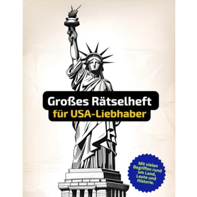 Abbildung von Rätselheft für USA Liebhaber mit vielen Begriffen rund um Amerika.: Tolles Geschenk Amerika Fans: Rätsel und Knobelei in einem Kreuzworträtselheft Land, Leute Historie.